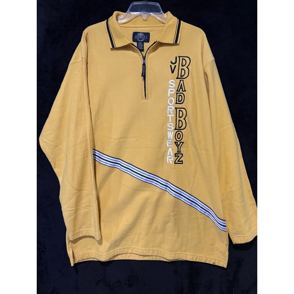 Bad Boyz Quarter‎ Zip Pullover Sweatshirt Sportswear Striped XXL